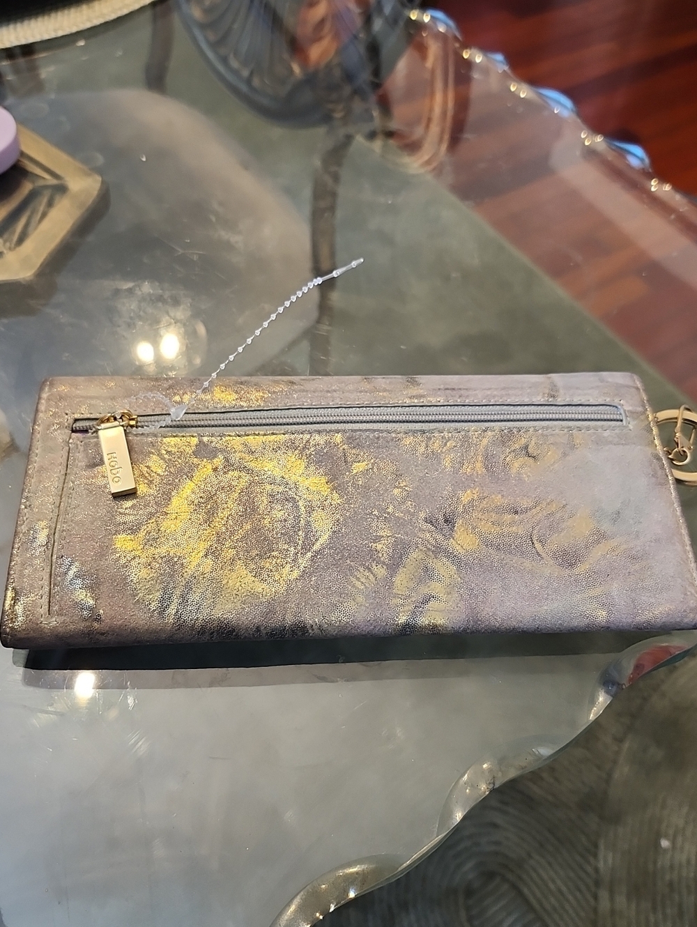 Hobo International Gold-Accented Leather Clutch Wallet - Picture 6 of 15